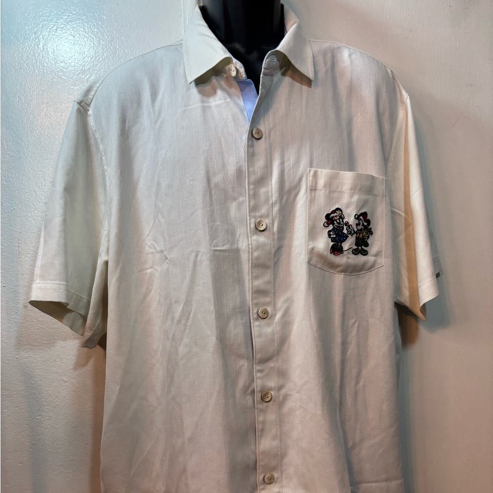 Tommy Bahama Disney Silk Short Sleeve Shirt with Embroidered Design